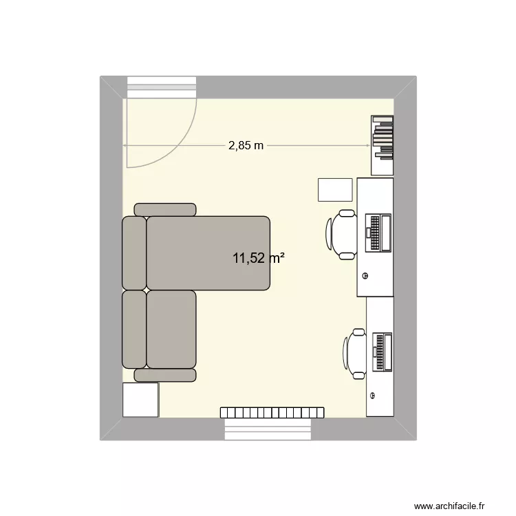 bureau. Plan de 1 et 12 m² bureau. Plan de 1 et 12 m²