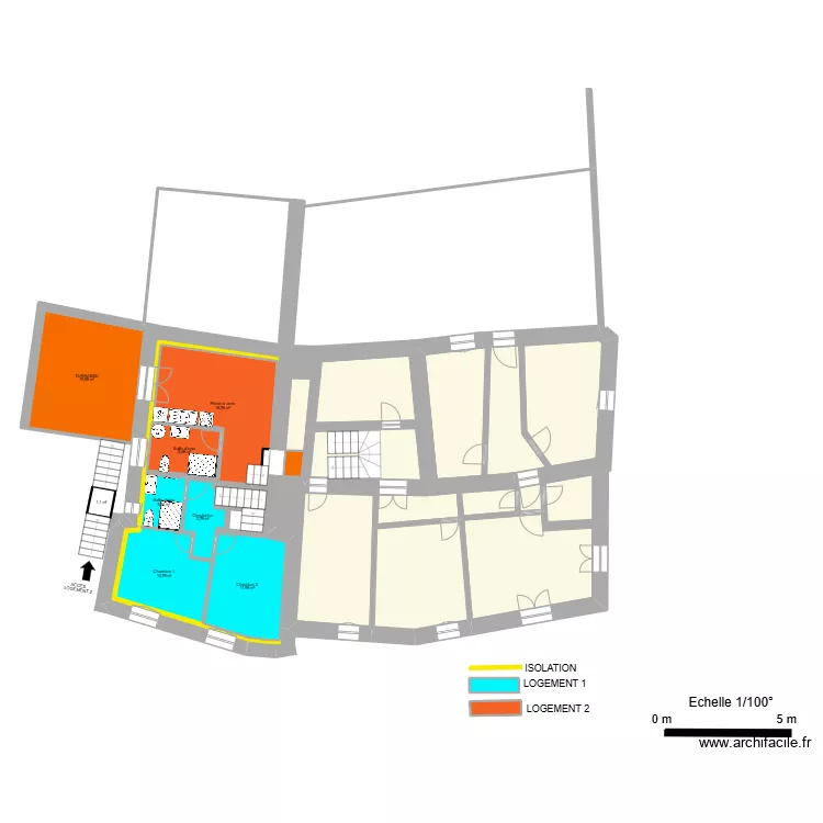 Etage scenario 2. Plan de 
