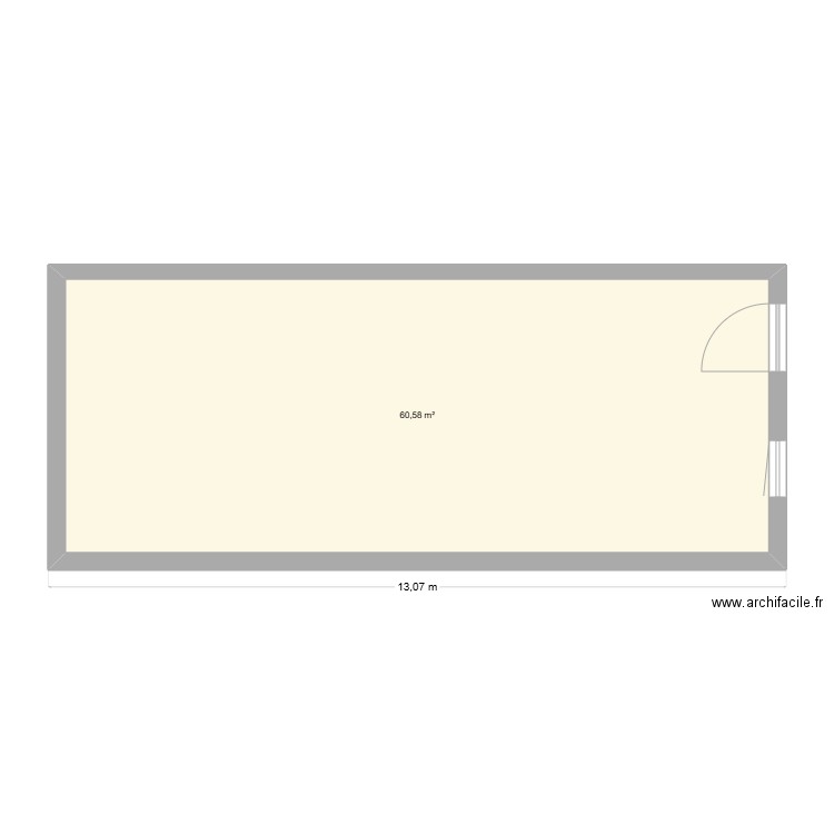 Maison. Plan de 1 pièce et 61 m2