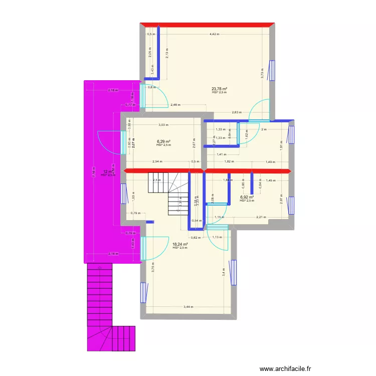 Muriel ch 5 & 6 etage essai 1. Plan de Muriel ch 5 & 6 etage essai 1. Plan de