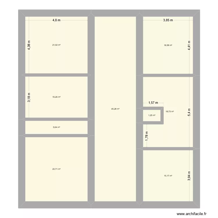 THA bas. Plan de 9  et 162 m²