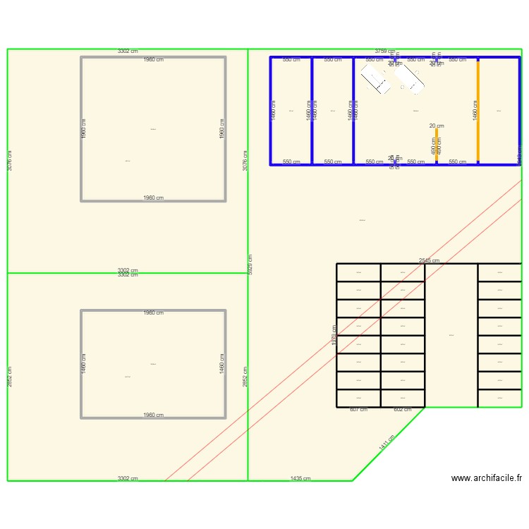 SERVAIS PLAN DE DIVISION ROCHEFORT. Plan de 34 pièces et 5146 m2