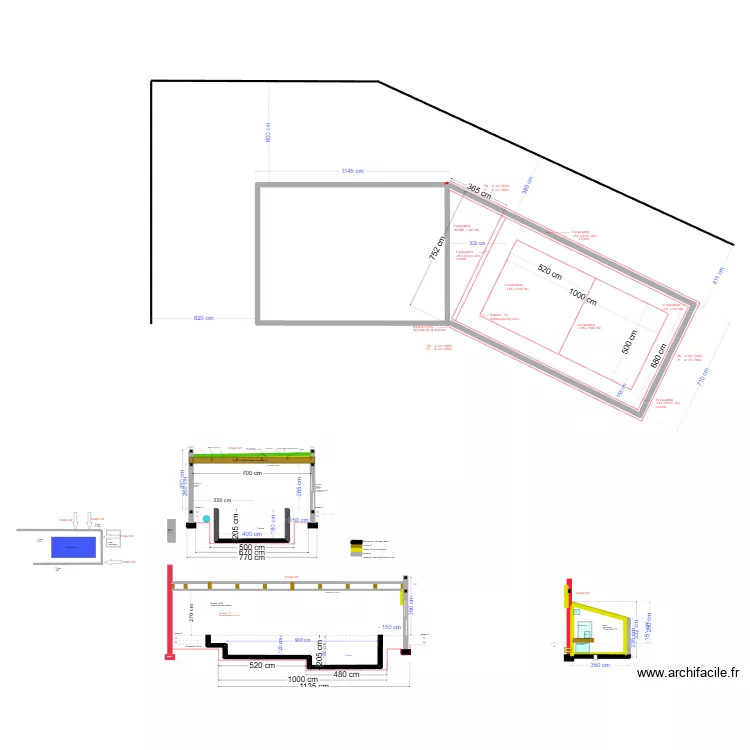 piscine béton 2024 v20 Terrassement. Plan de piscine béton 2024 v20 Terrassement. Plan de