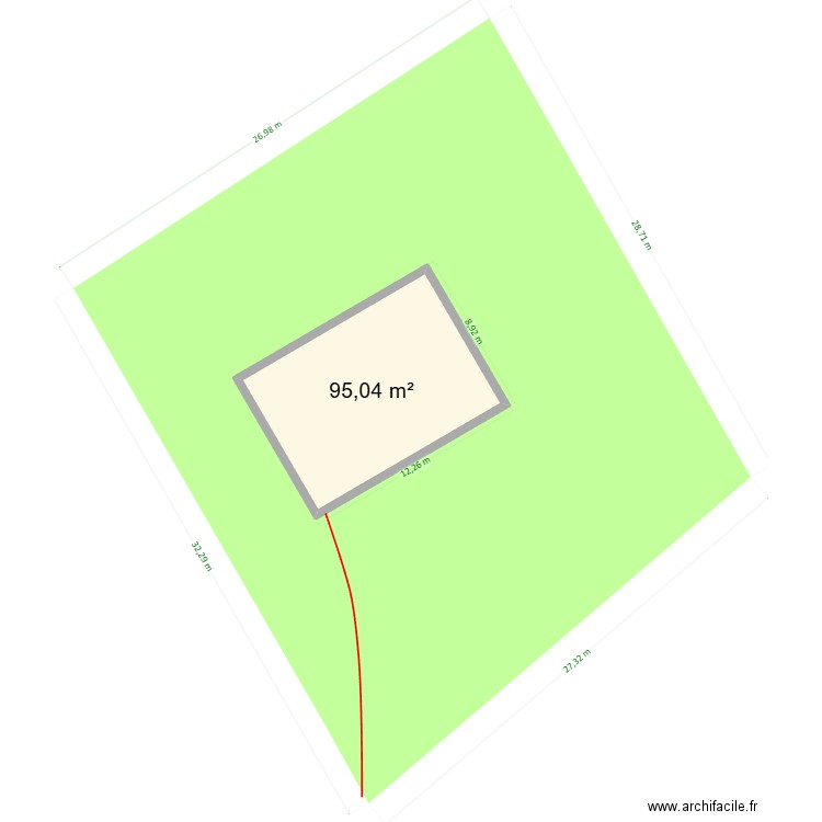 CadastreKirv. Plan de 1 pièce et 95 m2