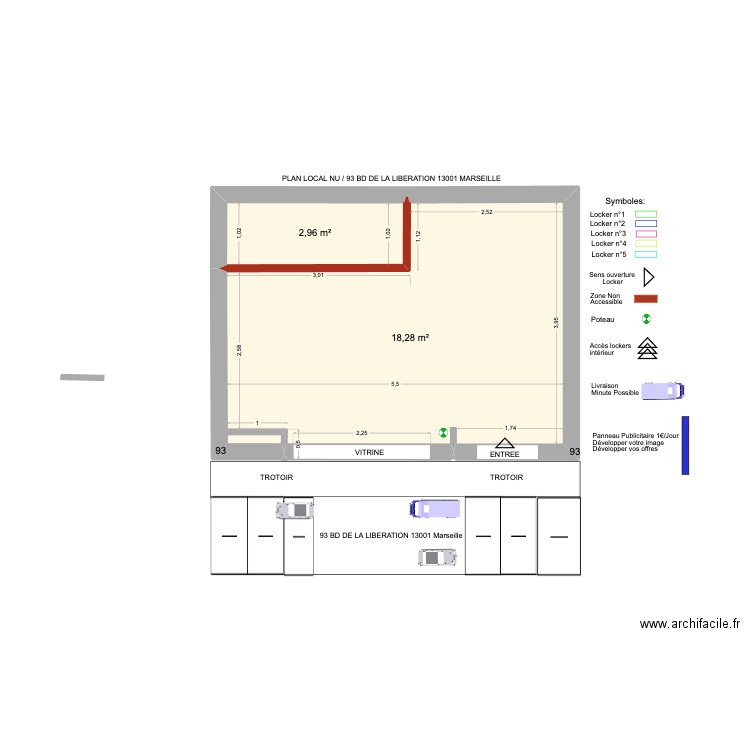 LOCAL DIMENSION 93 LIBERATION AMÉNAGEMENT1. Plan de 2 pièces et 21 m2