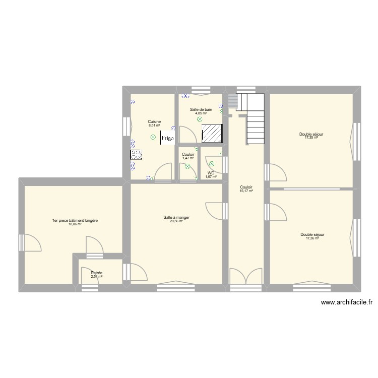 RDC Cuisine/Salle de bain/ WC. Plan de 0 pièce et 0 m2