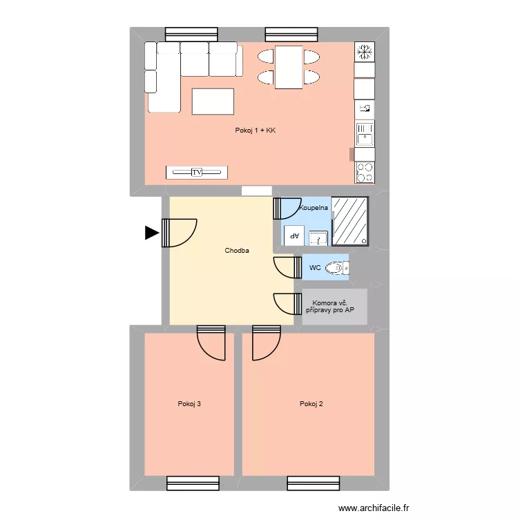 Havl&iacute;čkovo n&aacute;m 739 byt 12, OV. Plan de 14  et 196 m²