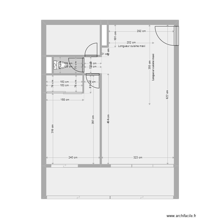 St Hilaire pièces. Plan de 8 pièces et 42 m2