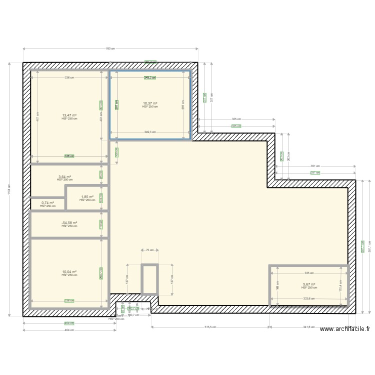 plan  des cloisons bon 1. Plan de 9 pièces et 50 m2