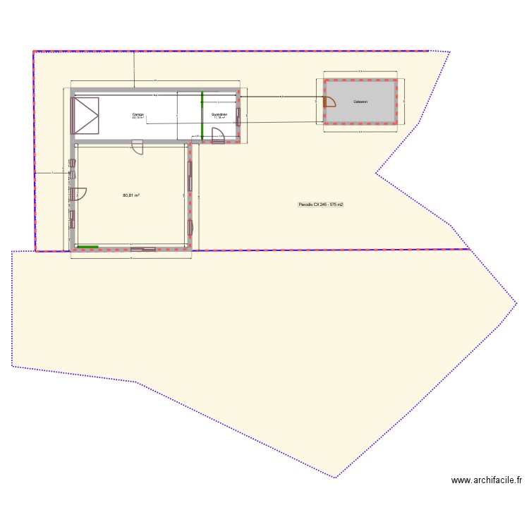 Grand Quézeau v. Laurent. Plan de 5 pièces et 201 m2