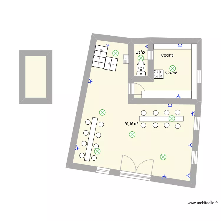 Sagrado corazon. Plan de 4 et 28 m² Sagrado corazon. Plan de 4 et 28 m²