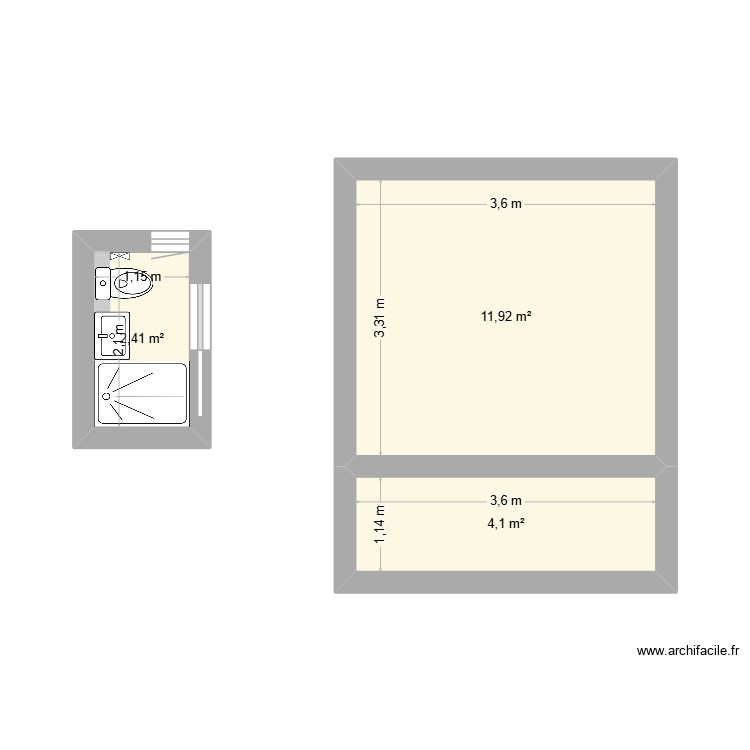WC ETAGE + CAVE. Plan de 0 pièce et 0 m2