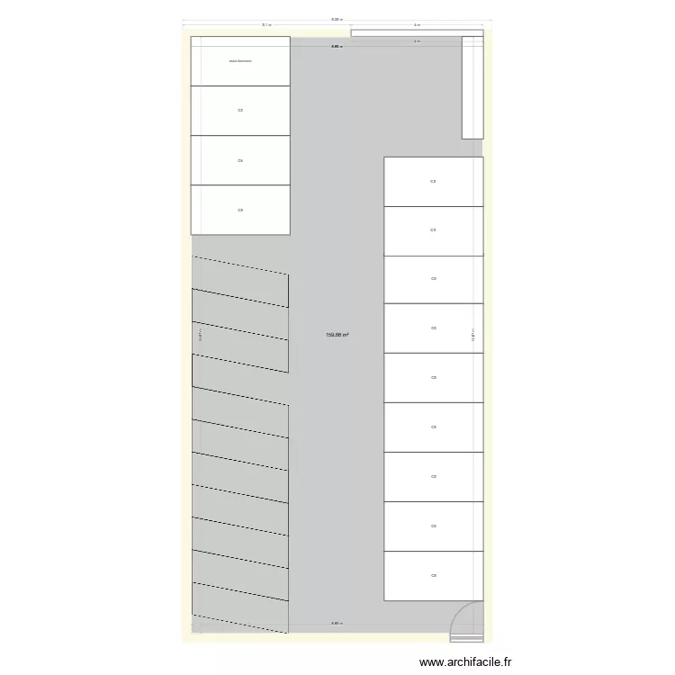 salle de charge. Plan de 1 et 160 m² salle de charge. Plan de 1 et 160 m²