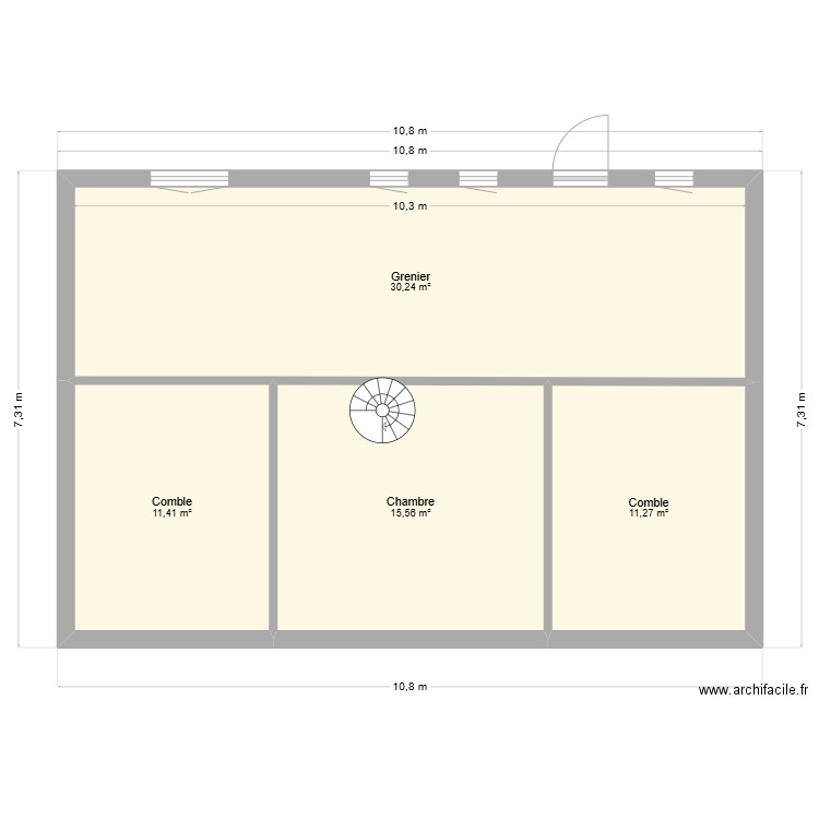 Anglet etage. Plan de 4 pièces et 68 m2