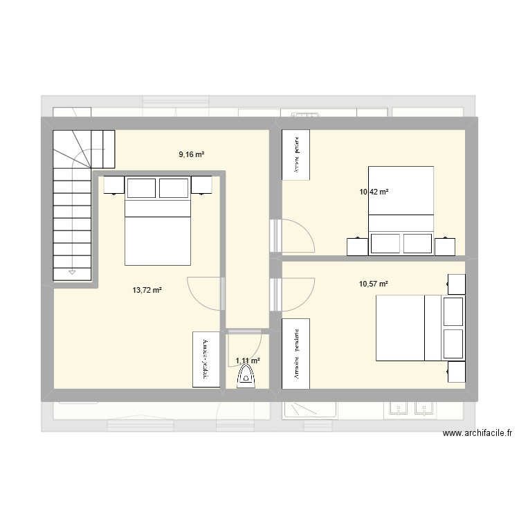 Maison 3 avec étage 4. Plan de 9 pièces et 100 m2