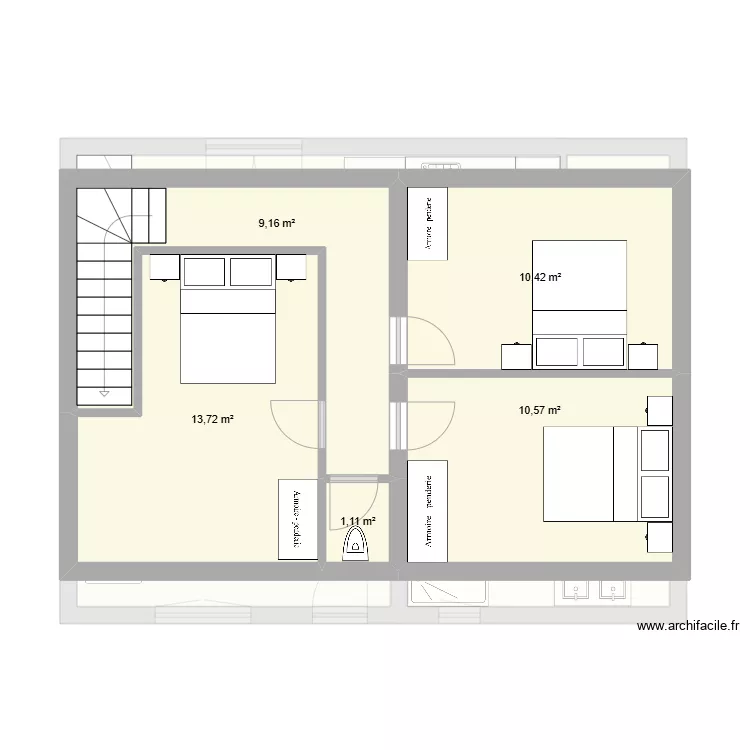 Maison 3 avec &eacute;tage 4. Plan de 