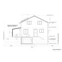 maison Douvres  / plan de coupe projet Pergola / vue fa&ccedil;ade Est