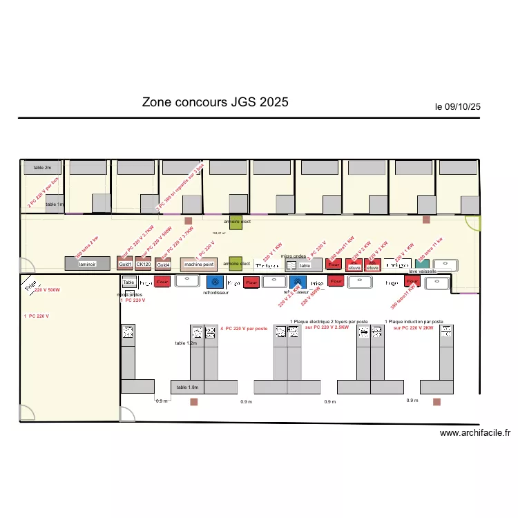 zone concours 2025. Plan de 4 Pièces et 199 m²