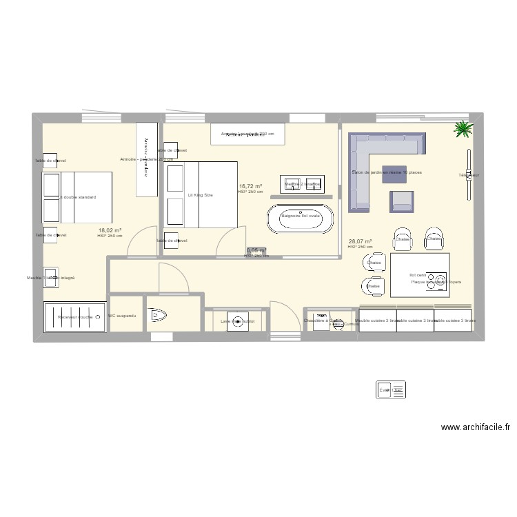 STE SUZANNE. Plan de 4 pièces et 63 m2