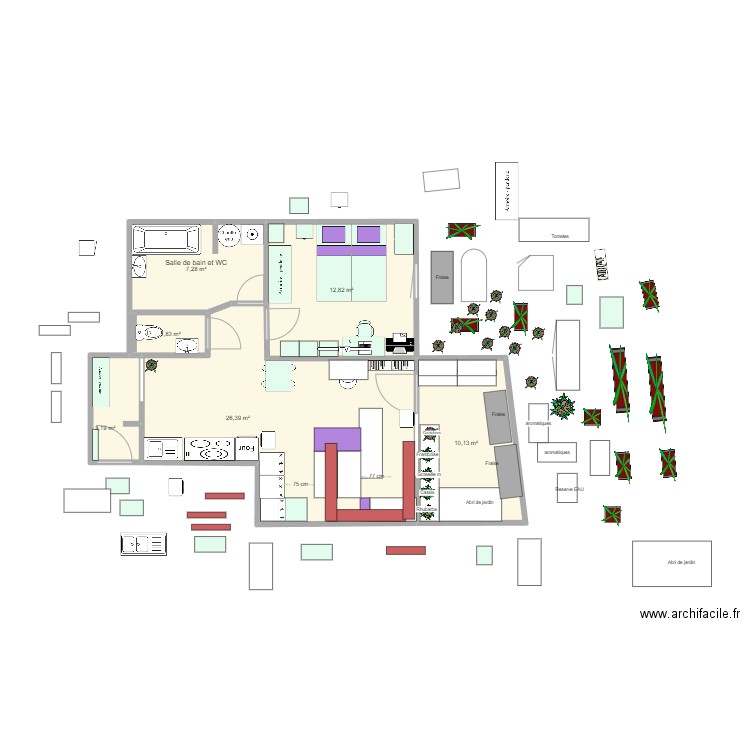 appartement futur 07 meublé. Plan de 0 pièce et 0 m2