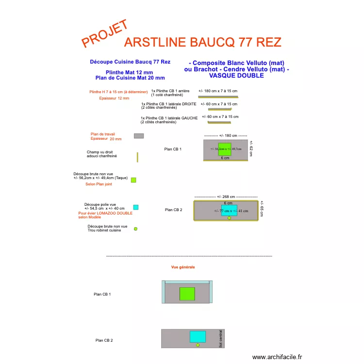 Projet Découpe Cuisine Baucq 77 Rez. Plan de Projet Découpe Cuisine Baucq 77 Rez. Plan de