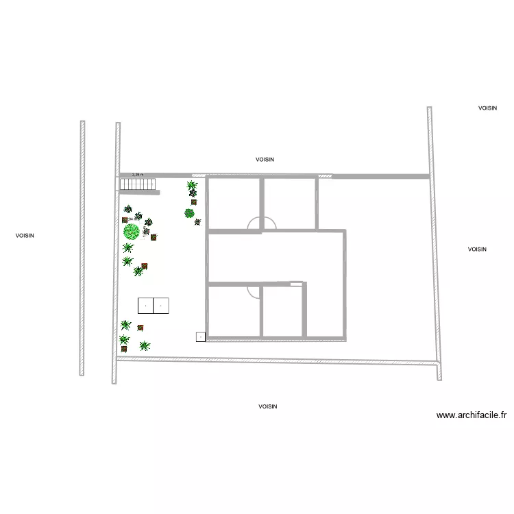MAISON. Plan de 3  et 33 m²