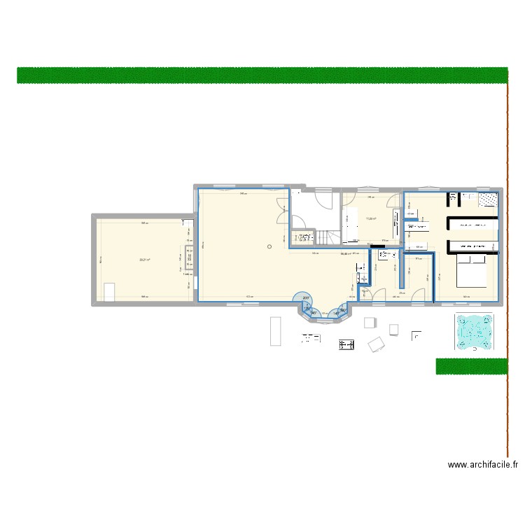 MELANIE PROJET EXTENSION. Plan de 4 pièces et 138 m2
