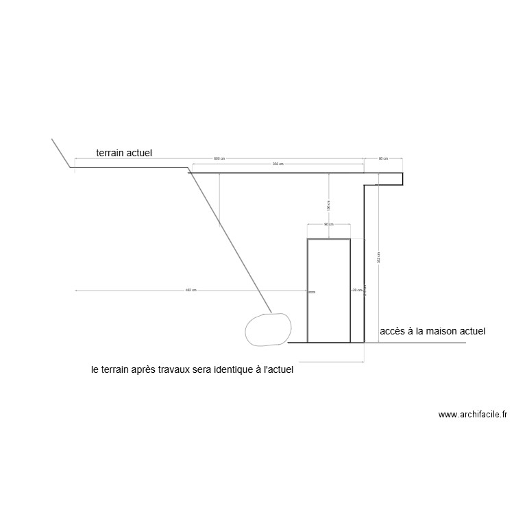 face sud ouest. Plan de 0 pièce et 0 m2