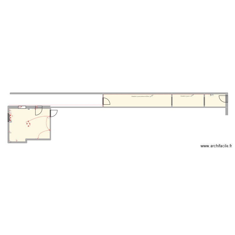 CHATEAU. Plan de 4 pièces et 41 m2