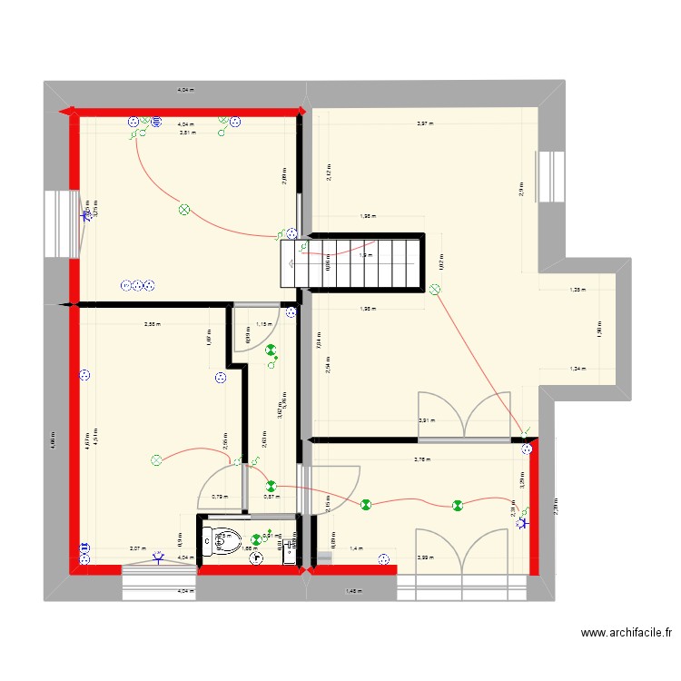 plan maison  sous sol projet 6 toilette. Plan de 22 pièces et 194 m2