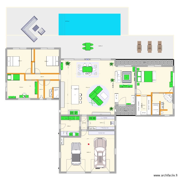 Maison_New_06_Agencement. Plan de 19 pièces et 465 m2