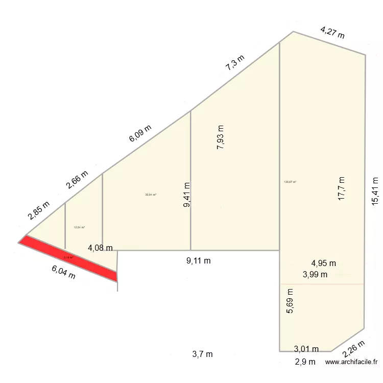 jardin 1 bis. Plan de 4  et 176 m²