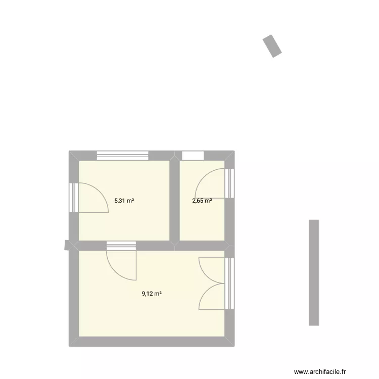 essai. Plan de 3  et 17 m²