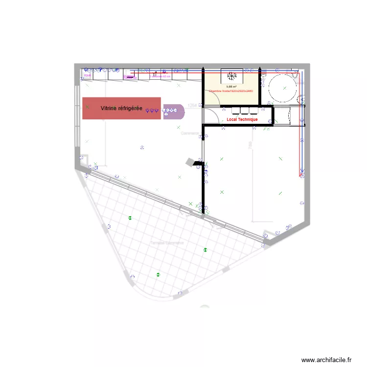 Local 7. Plan de 1 pièce et 6 m²