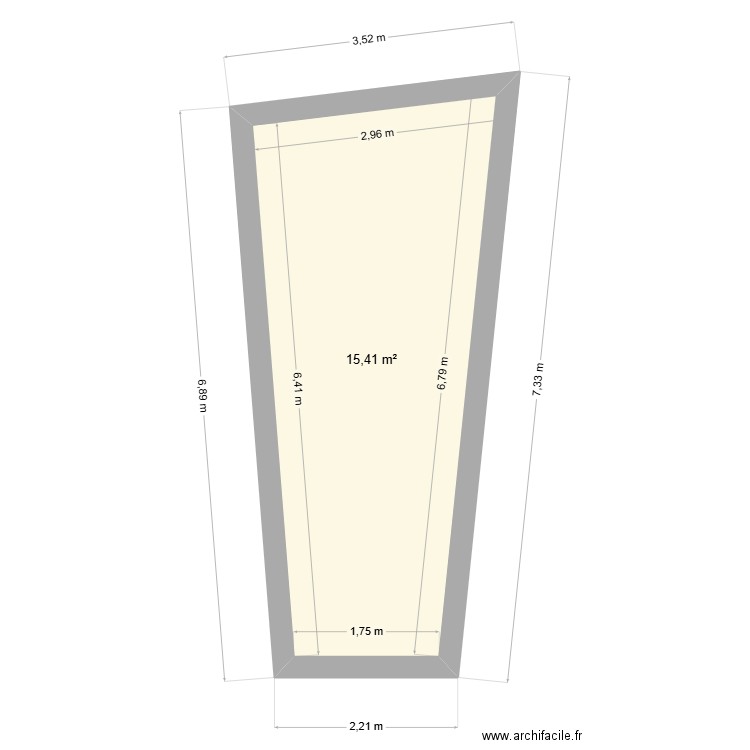 ISON. Plan de 1 pièce et 15 m2