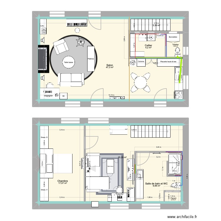 Bouée - vision 2. Plan de 10 pièces et 110 m2