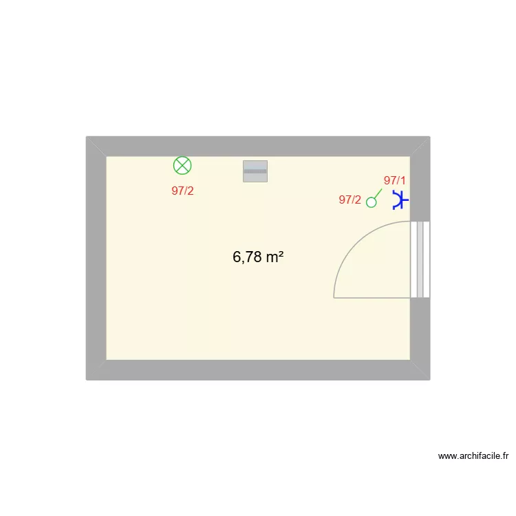 TOUR FOND DU JARDIN. Plan de 1  et 7 m²