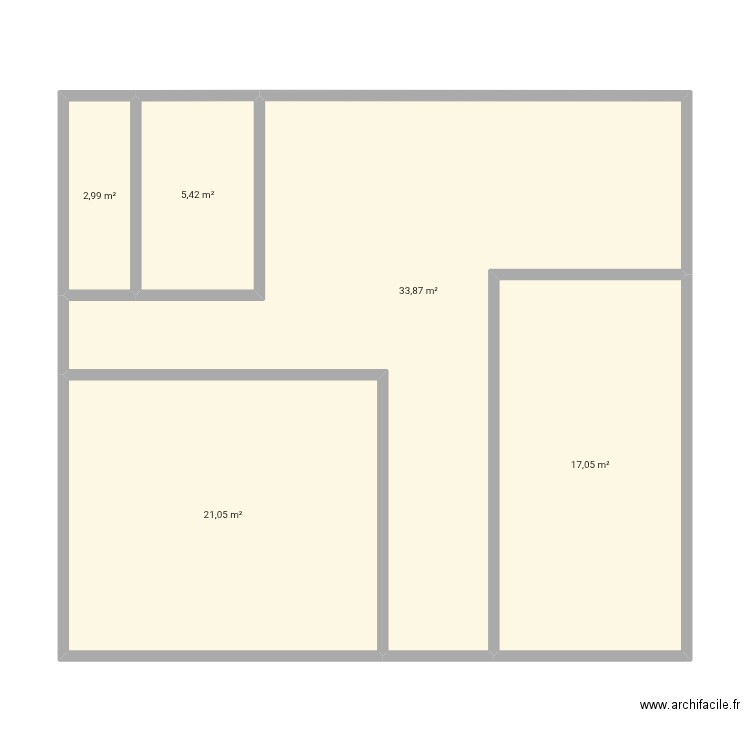 Archi. Plan de 5 pièces et 80 m2