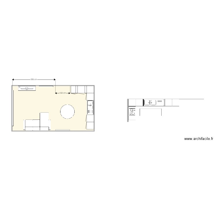 CUISINE LORIE. Plan de 1 pièce et 25 m2