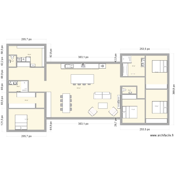 Maison ossature bois.1. Plan de 0 pièce et 0 m2