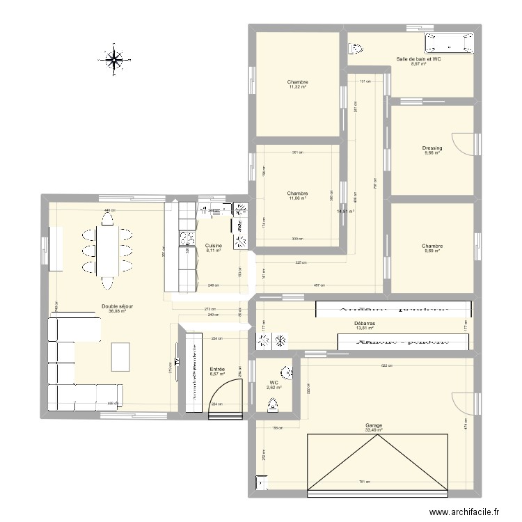 plan 1. Plan de 12 pièces et 166 m2