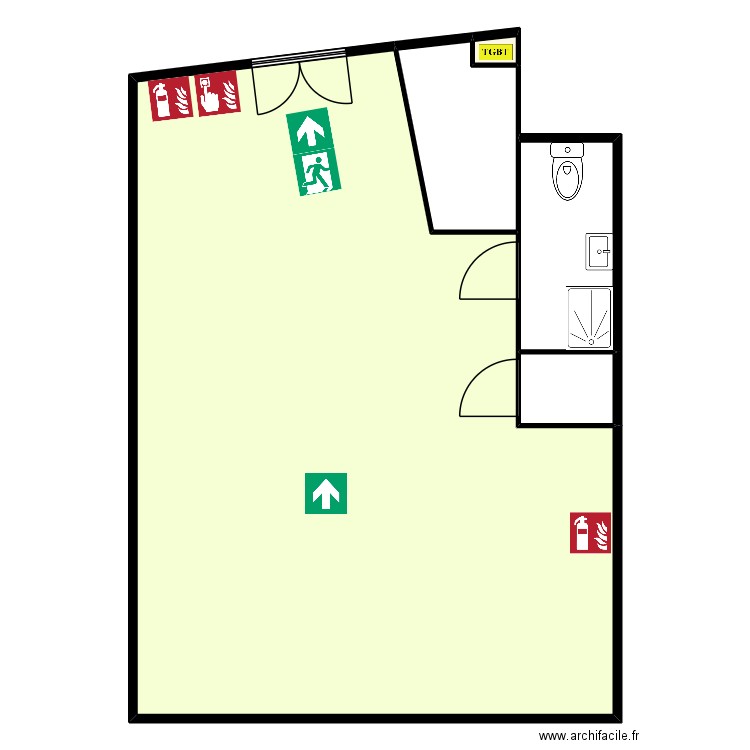 Point Peinture. Plan de 5 pièces et 301 m2