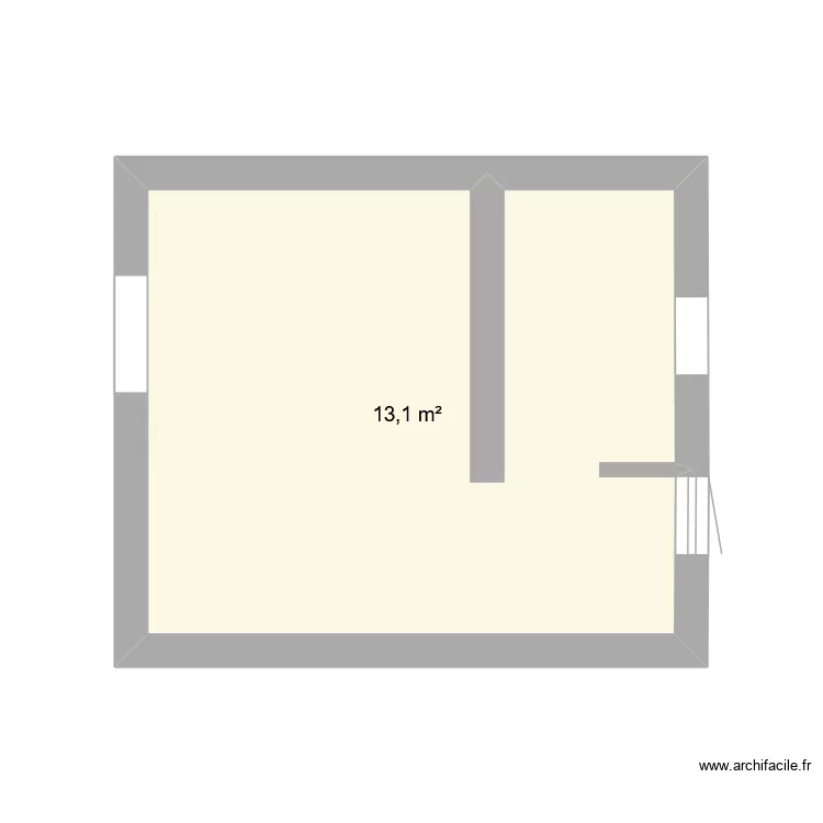Chambre Sud - Salle de Bain. Plan de 