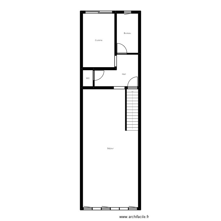 Erquelinnes 145B étage 1. Plan de 5 pièces et 70 m2