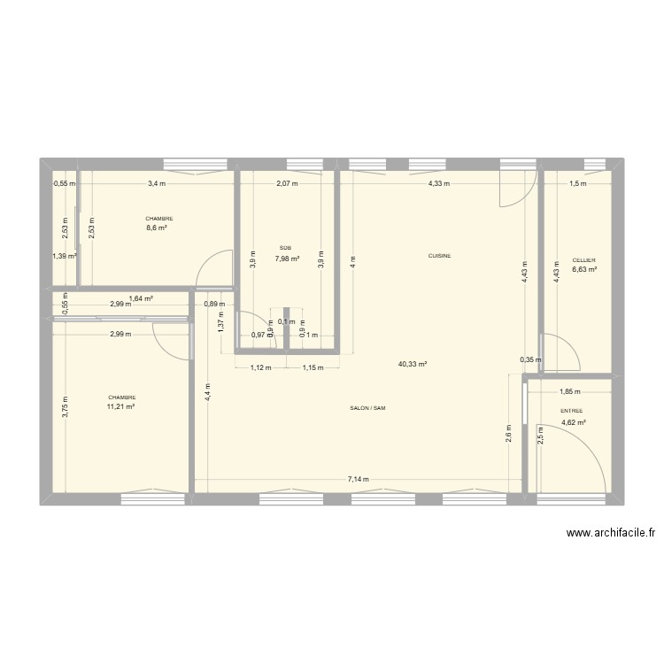 MAISON CERF PROJET FINAL. Plan de 8 pièces et 82 m2