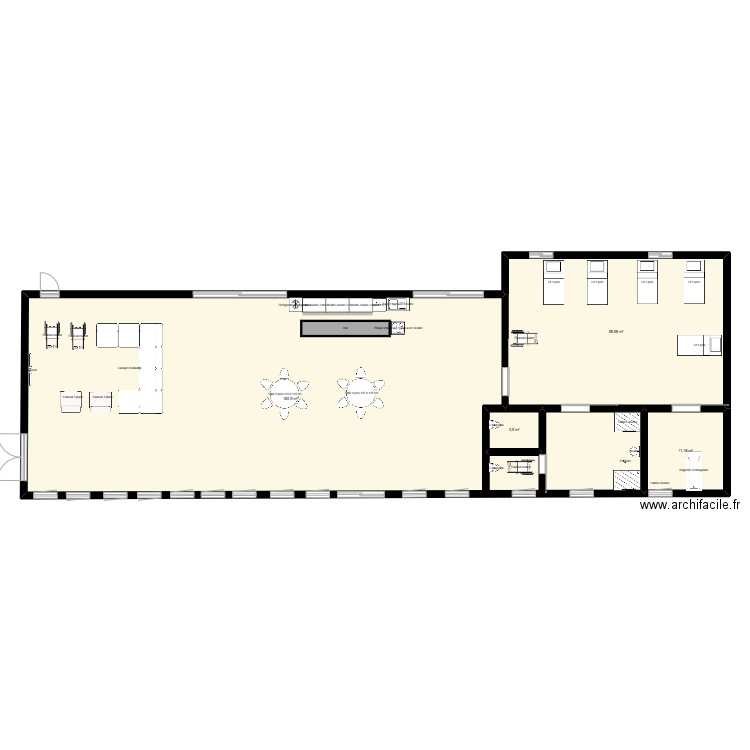 PASA. Plan de 4 pièces et 257 m2
