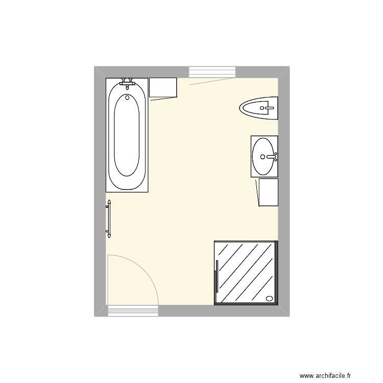 COUESPEL. Plan de 1 pièce et 8 m2