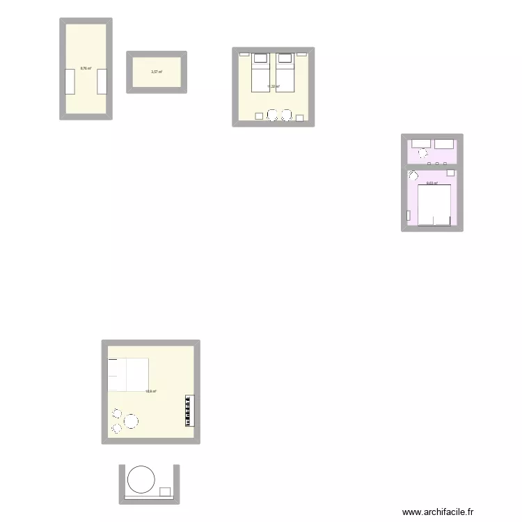 Appartement. Plan de 5 et 52 m² Appartement. Plan de 5 et 52 m²