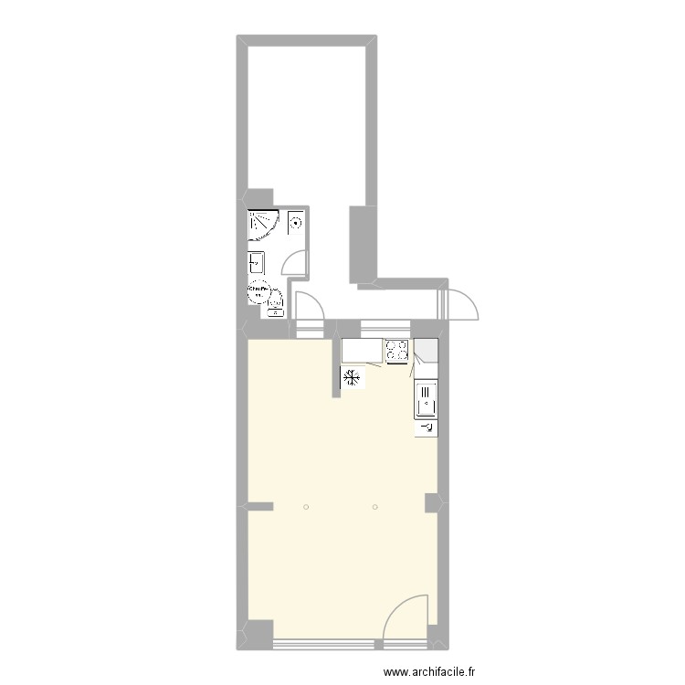40 Edouard Vaillant modifié. Plan de 1 pièce et 34 m2