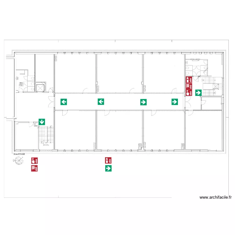 PRMD_Plan &eacute;vacuation 3&egrave;me etage. Plan de 